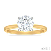 1/20 ctw Circular Shape Round Cut Diamond Semi Mount Engagement Ring in 14K Yellow and White Gold